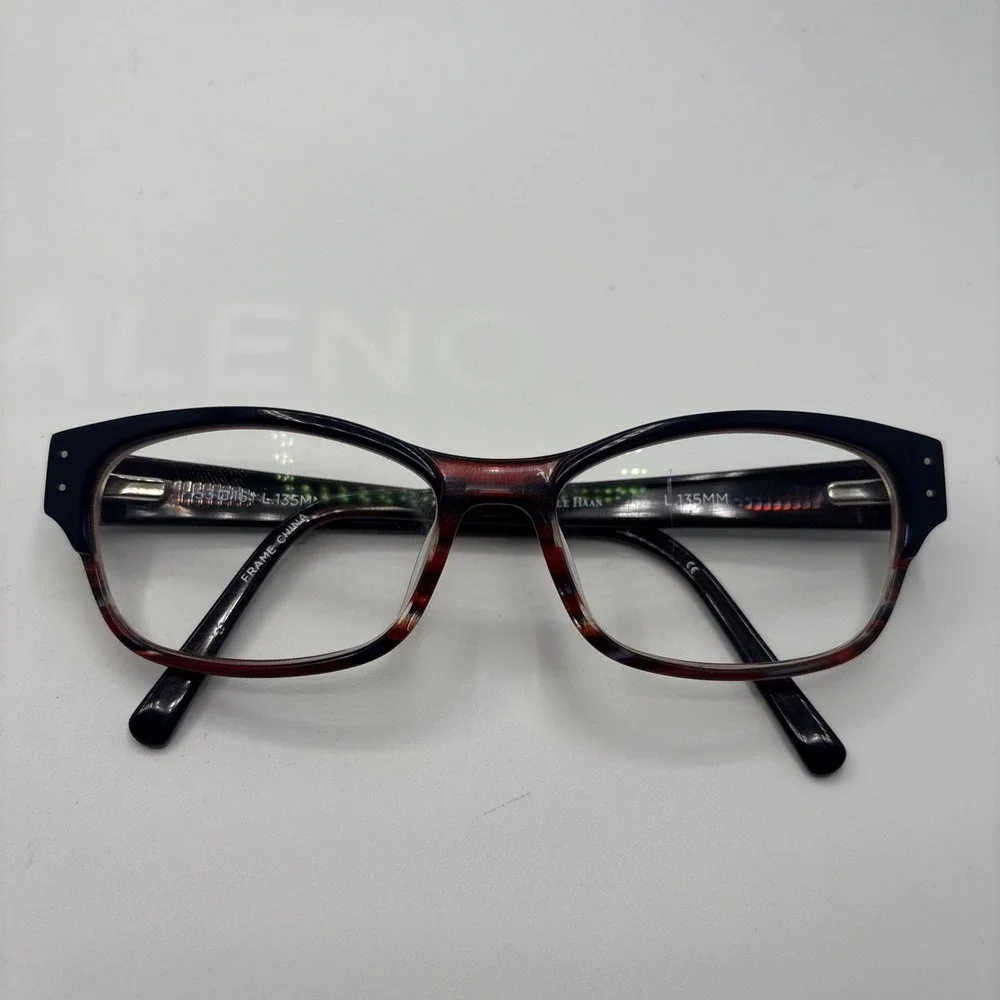 Cole Haan CH 1012 NAVY WINE HORN 53-16-135 Full Rim Eyeglasses Frame #C227